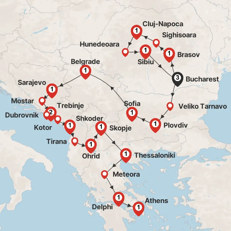 Trip map & itinerary