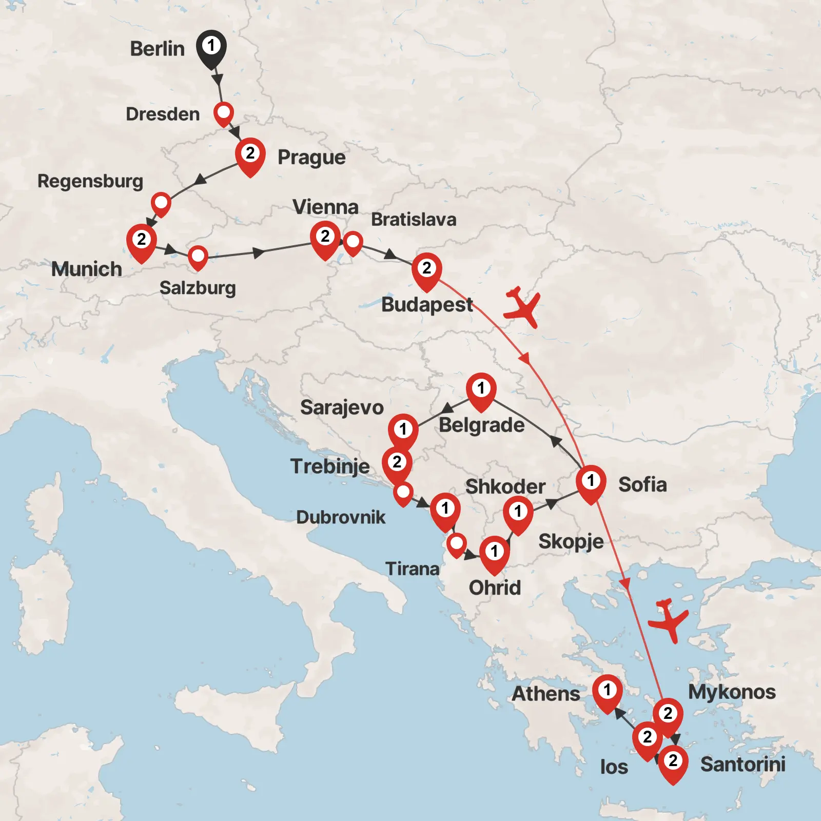 Splendours of Central Europe, Balkans and Greece