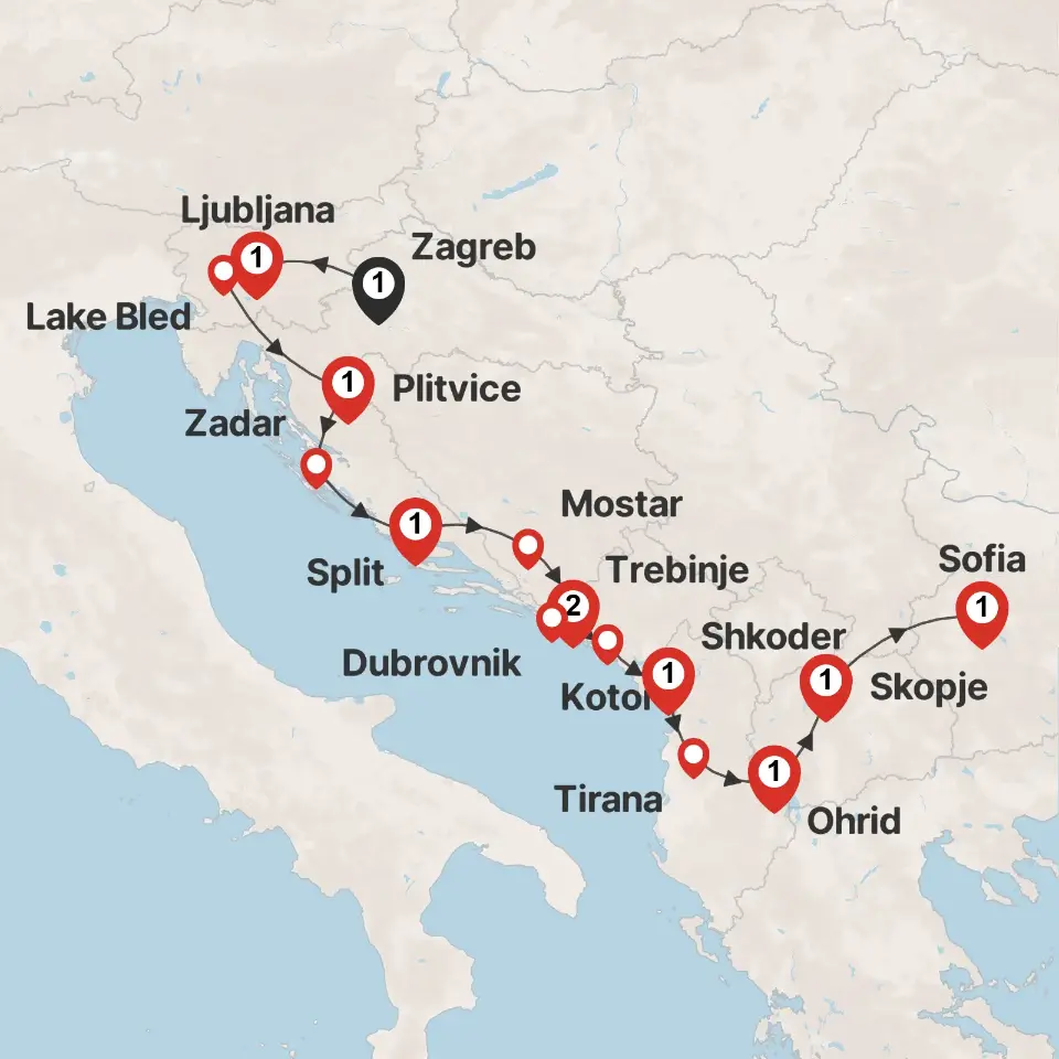 Trip map & itinerary