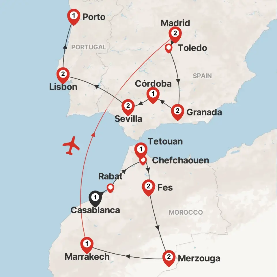 Trip map & itinerary
