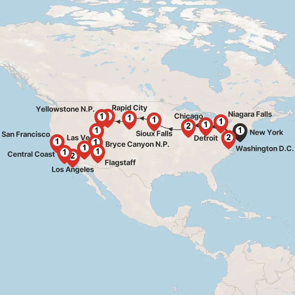 Trip map & itinerary