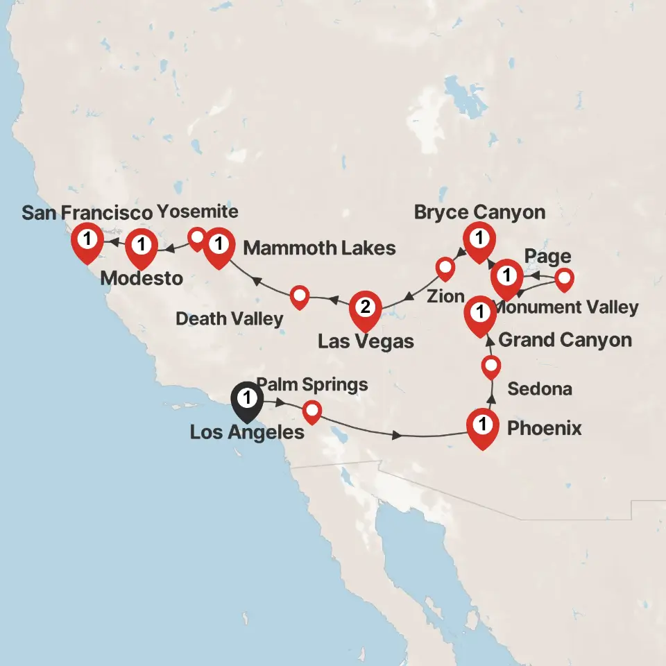 Trip map & itinerary