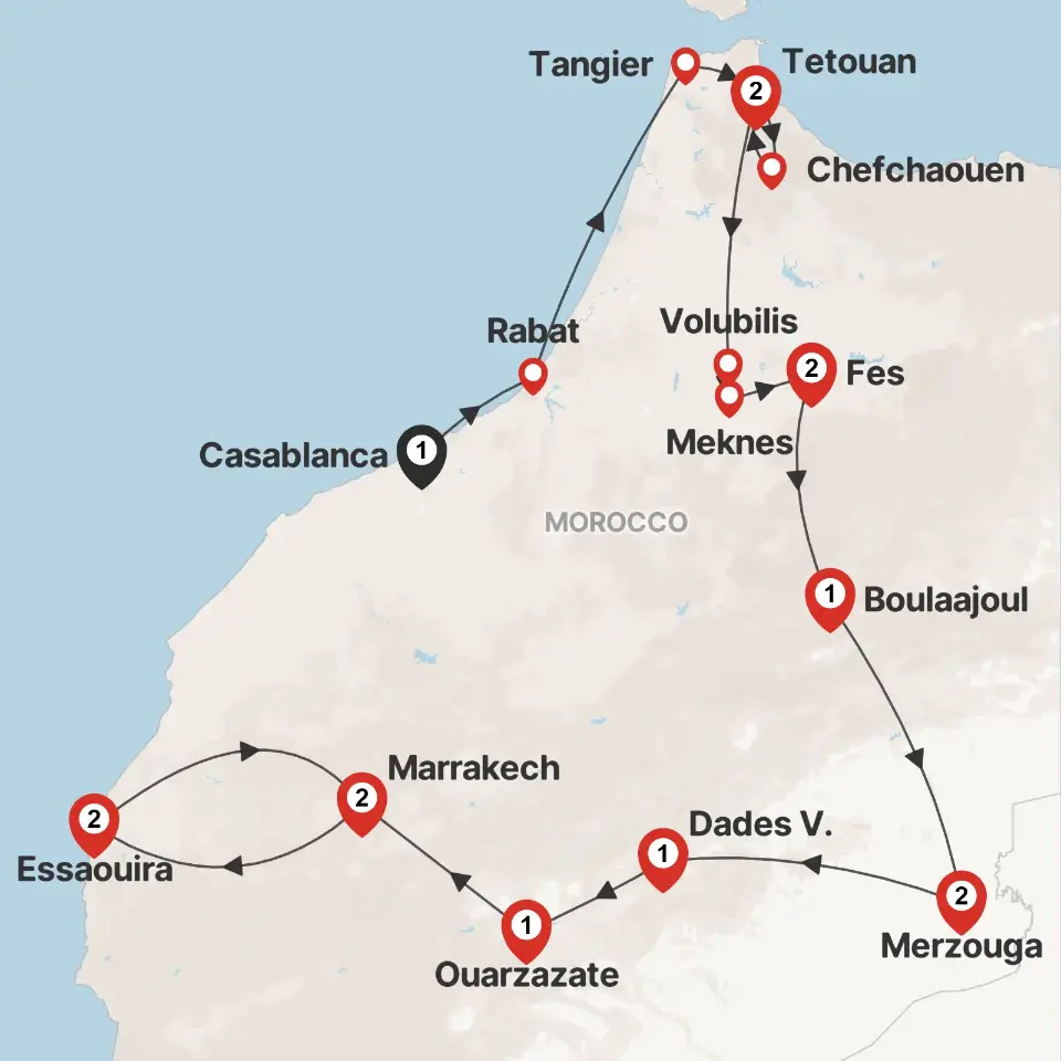 Trip map & itinerary